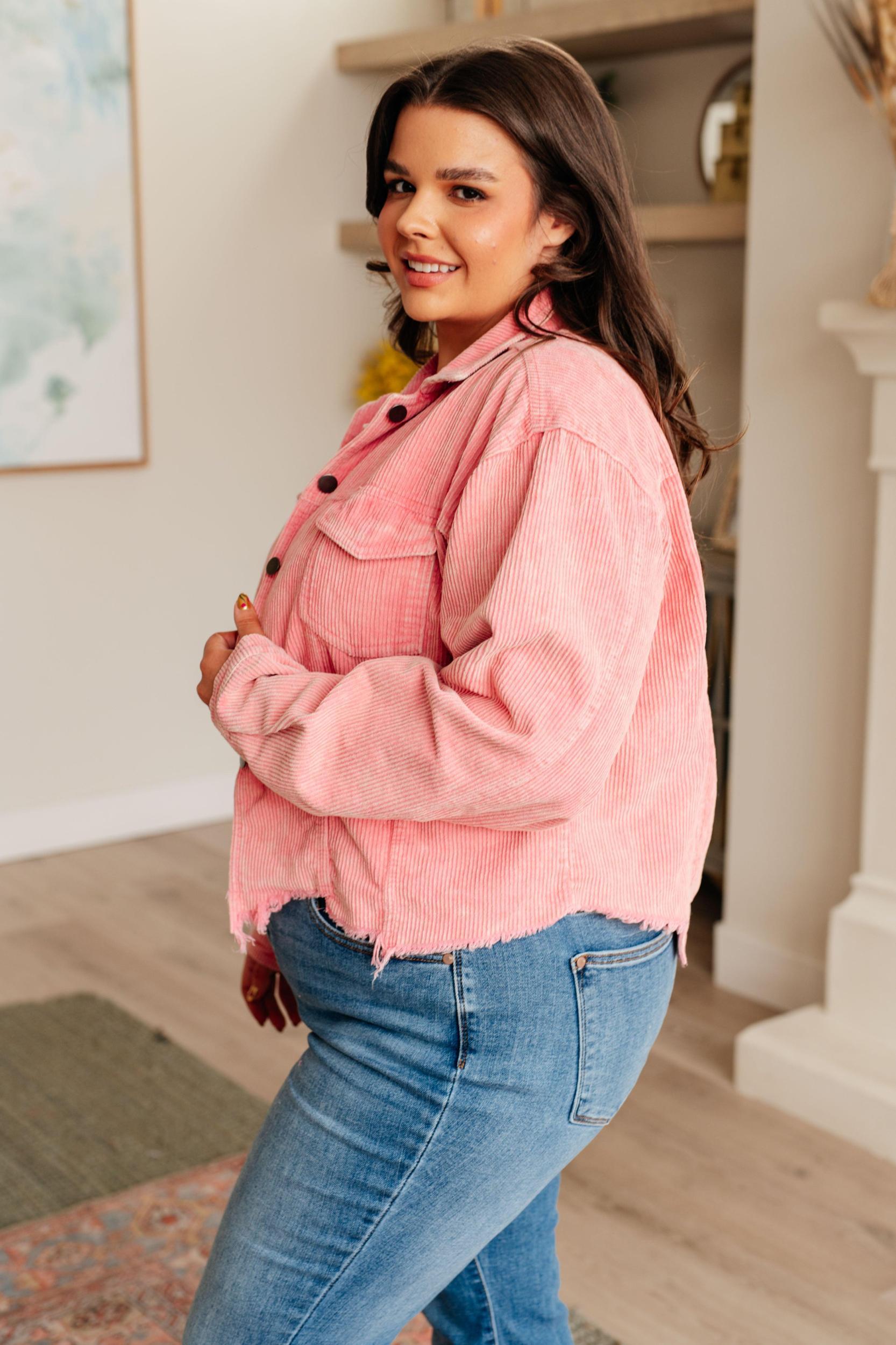 Main Stage Corduroy Jacket in Neon Pink Product Image