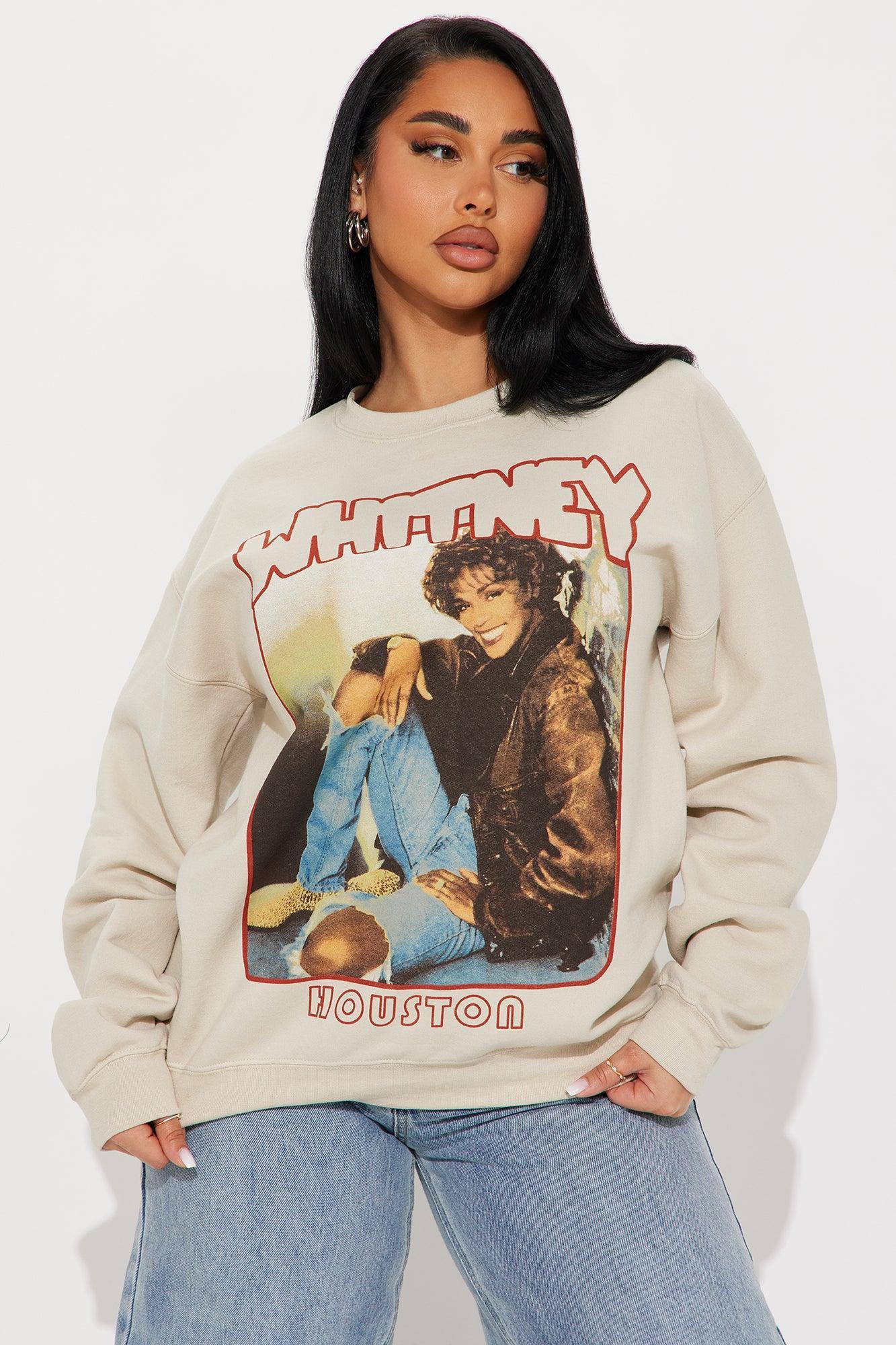 Whitney Houston Crew Neck Sweatshirt - Sand Product Image