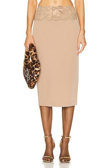 Blumarine Midi Skirt in Taupe Product Image