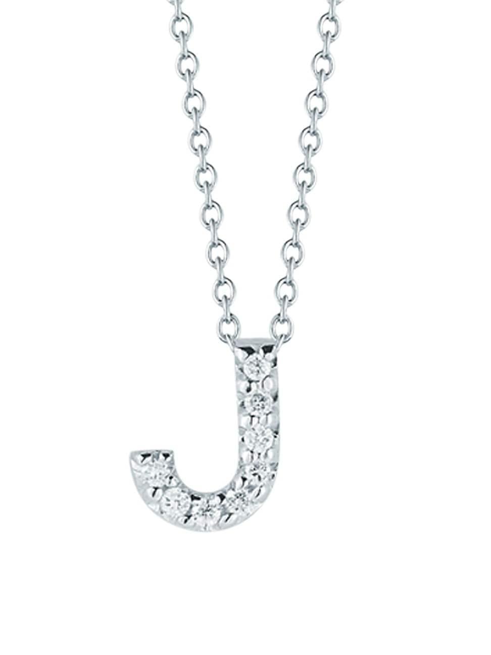 Roberto Coin 18K White Gold Initial Love Letter Pendant Necklace with Diamonds, 16 Product Image