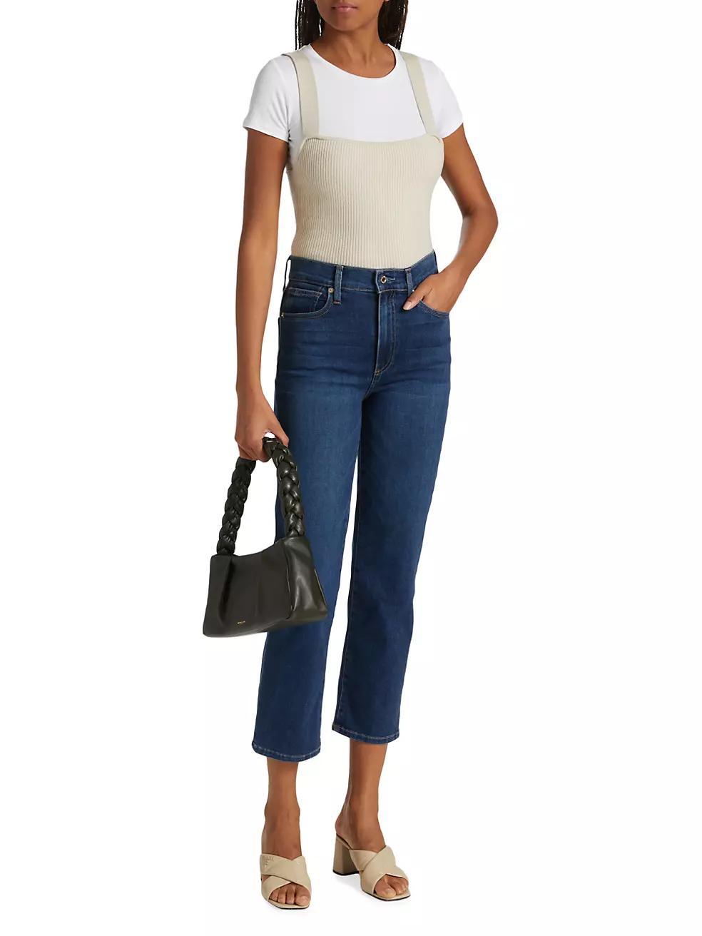 Sabine High-Rise Stretch Crop Straight-Leg Jeans Product Image