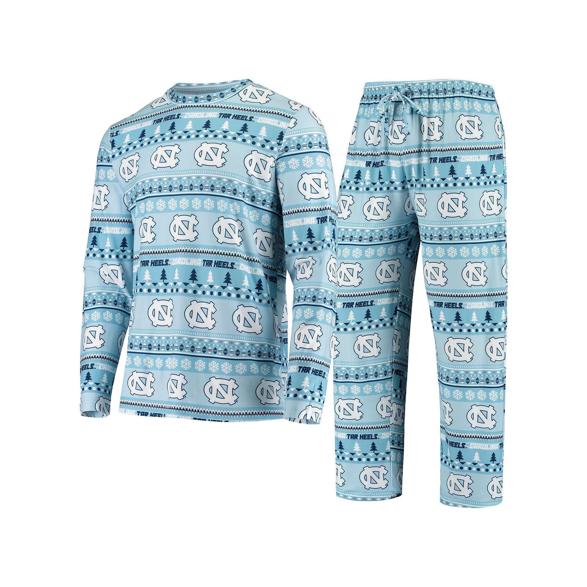 Men's Concepts Sport Carolina Blue North Carolina Tar Heels Ugly Sweater Knit Long Sleeve Top and Pant Set, Size: XL, Light Product Image