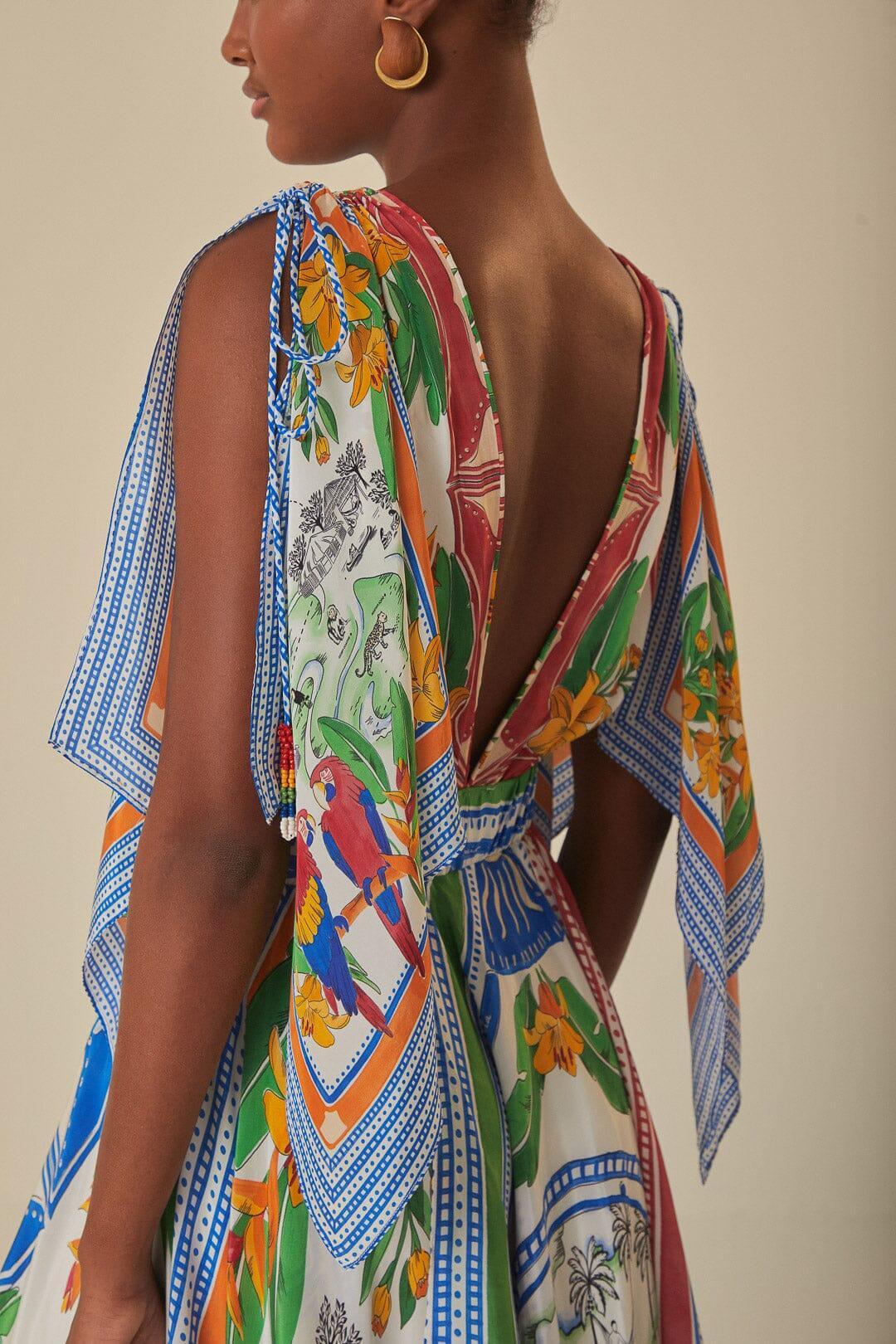 Womens Tropical Destination Scarf Maxi Dress Product Image