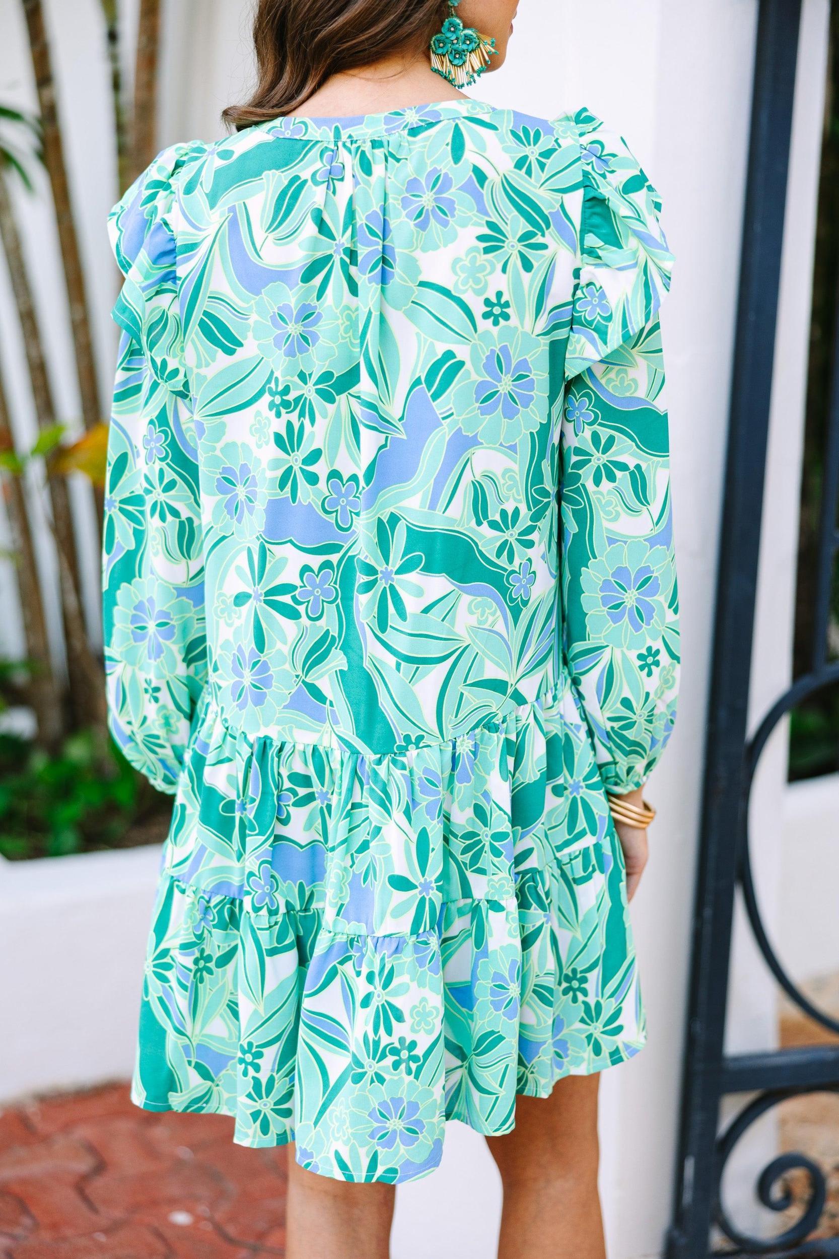 Working For You Emerald Green Floral Dress Female Product Image