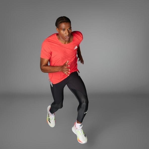 adidas Adizero Running Tee Semi Lucid Red XL Mens Product Image