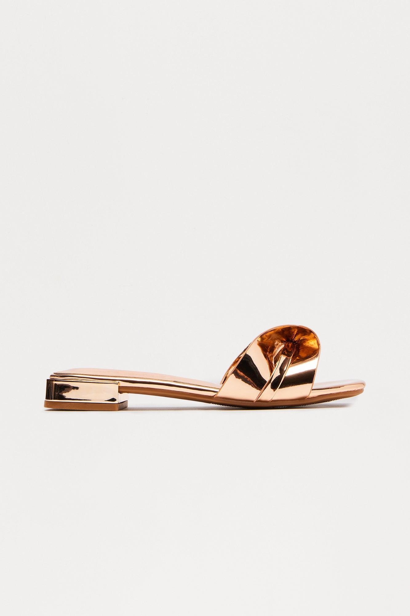 Astelle Bow Slip On Sandals - Rose Gold Female Product Image