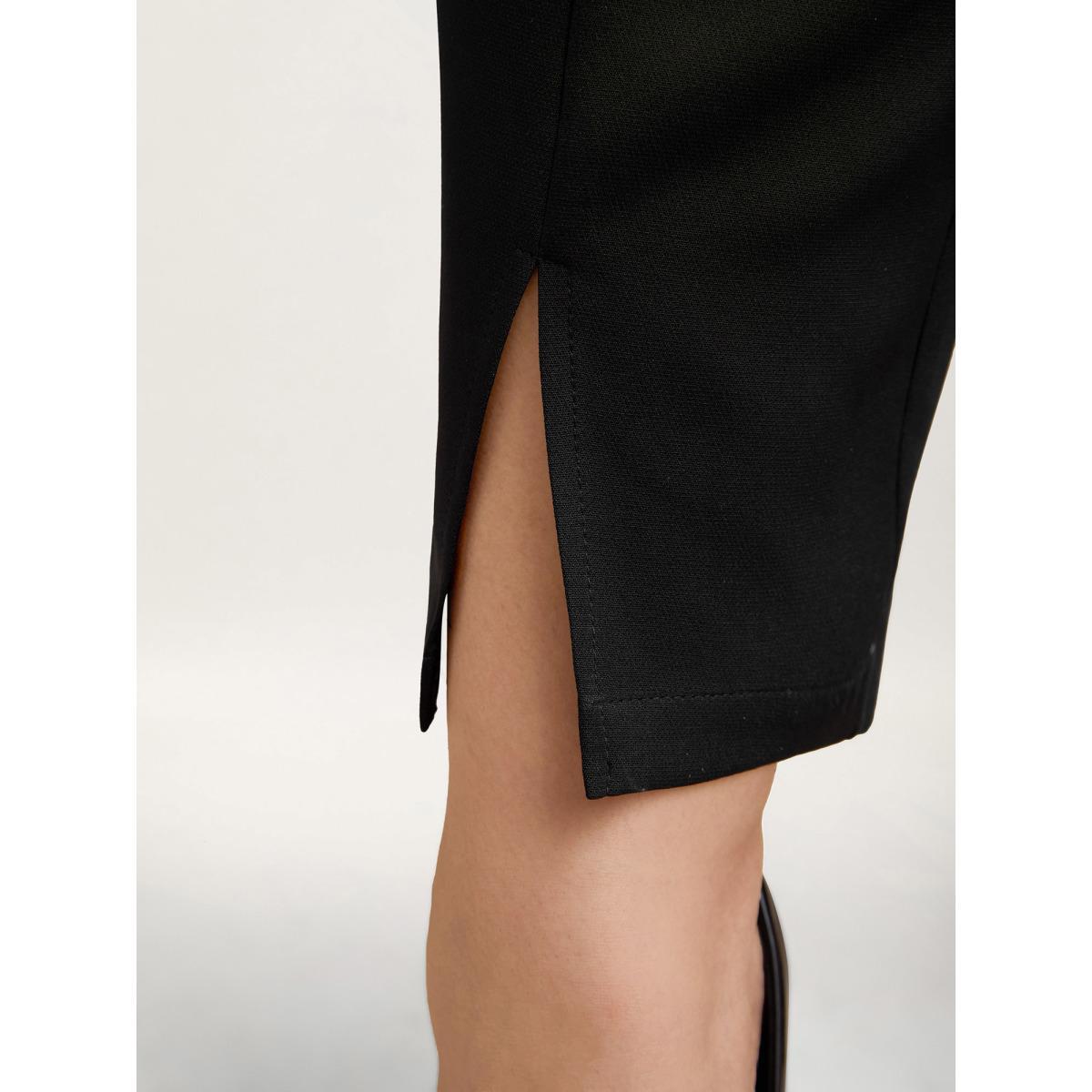 Plus Size Pleated Loop Straight-Leg Pants Women Black At the Office Straight Leg Mid Rise Work Pants BloomChic 26/4X Product Image