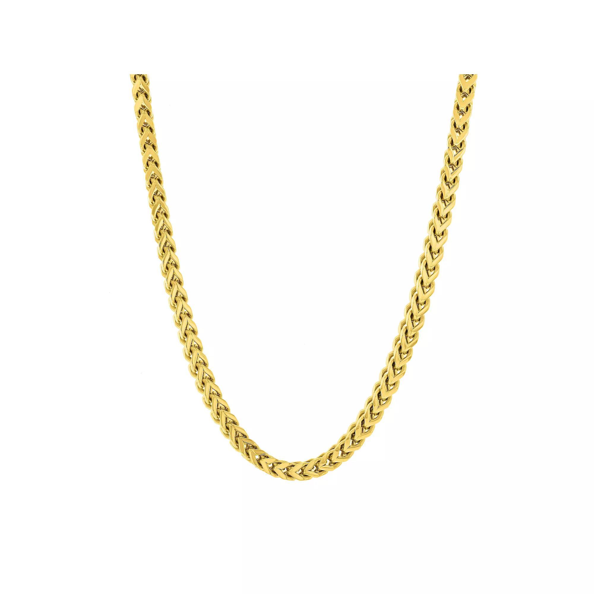 Steel Nation Mens Gold Tone Ion-Plated Stainless Steel Franco Link Chain Necklace Silver Product Image