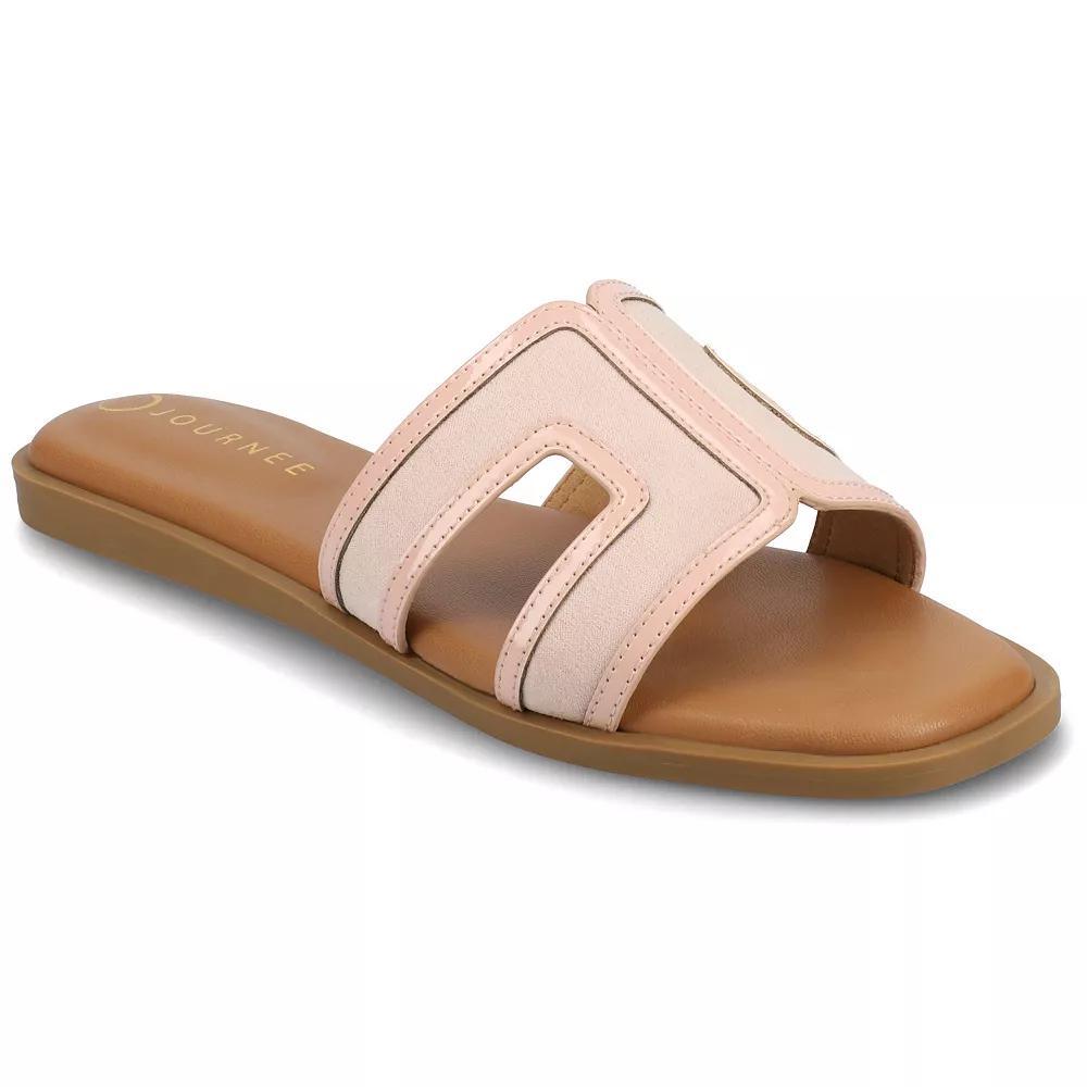 Journee Primah H Band Slip-On Women's Flat Sandals, Size: 9.5, Purple Product Image