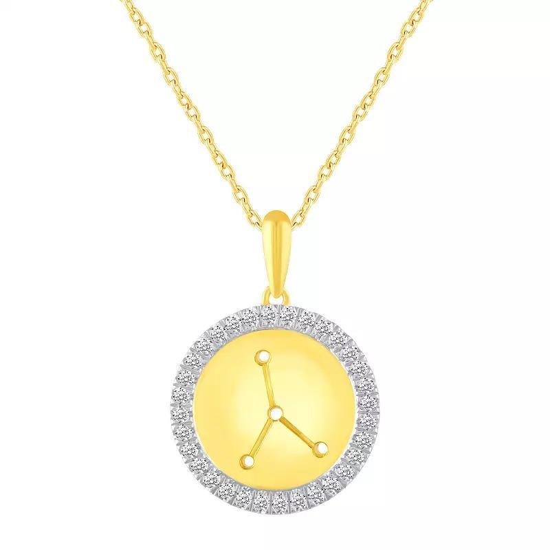 1/4 Carat T.W. Diamond Halo Zodiac Pendant Necklace, Women's, Size: 18", Cancer Product Image