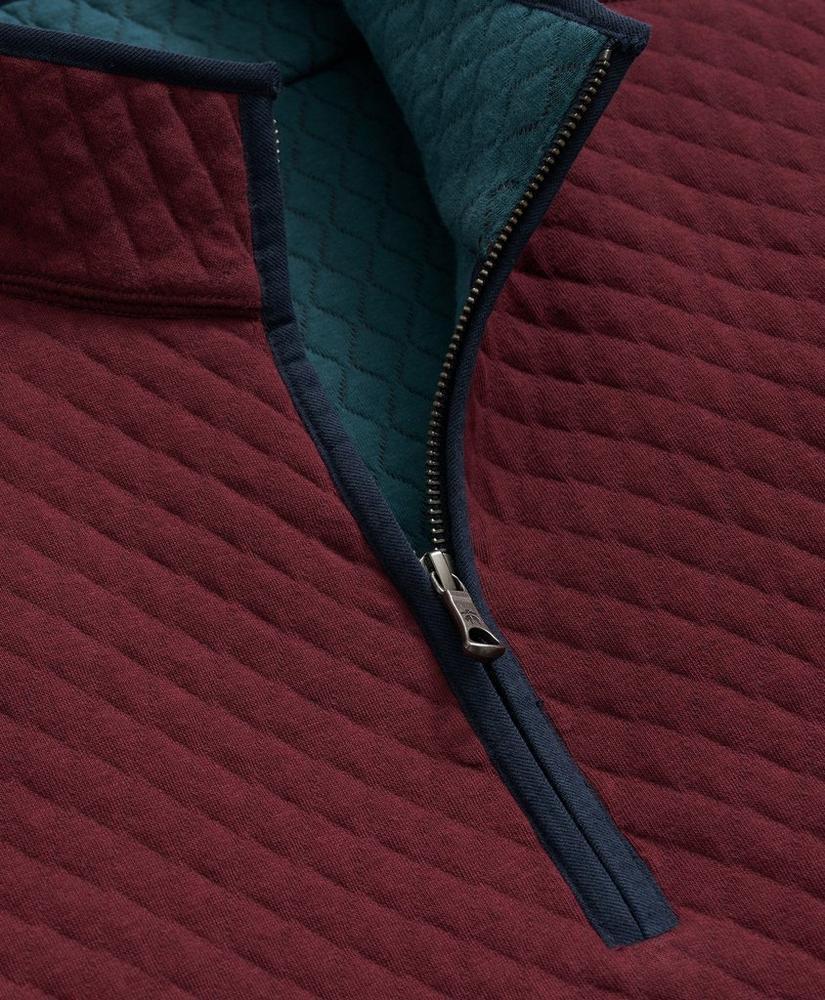 Big & Tall Diamond-Quilted Half-Zip Pullover in Cotton Blend Product Image