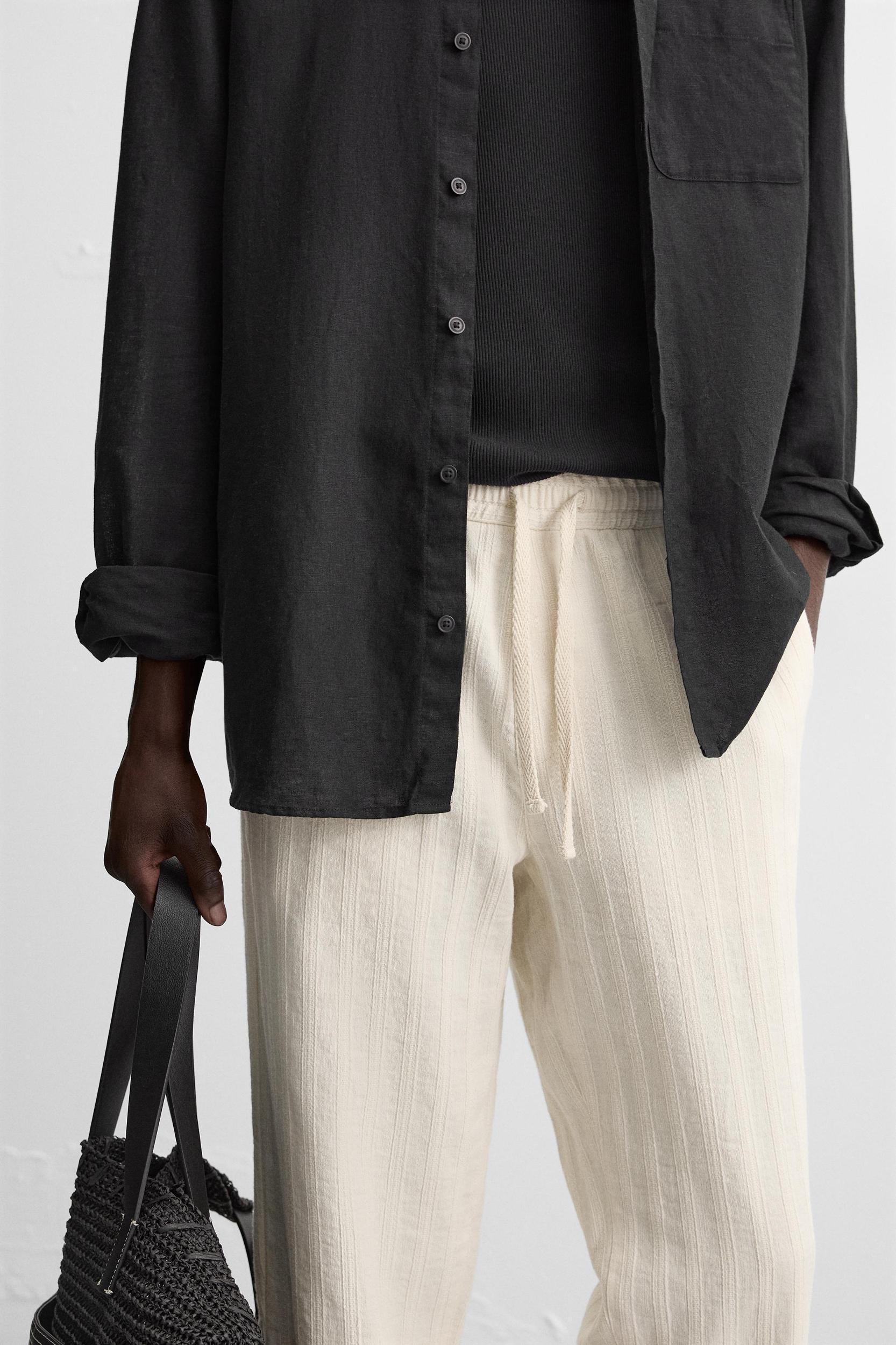 STRIPED JACQUARD PANTS Product Image