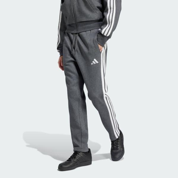 adidas Essentials 3-Stripes Open Hem Fleece Pants Medium Grey Heather XL Mens Product Image
