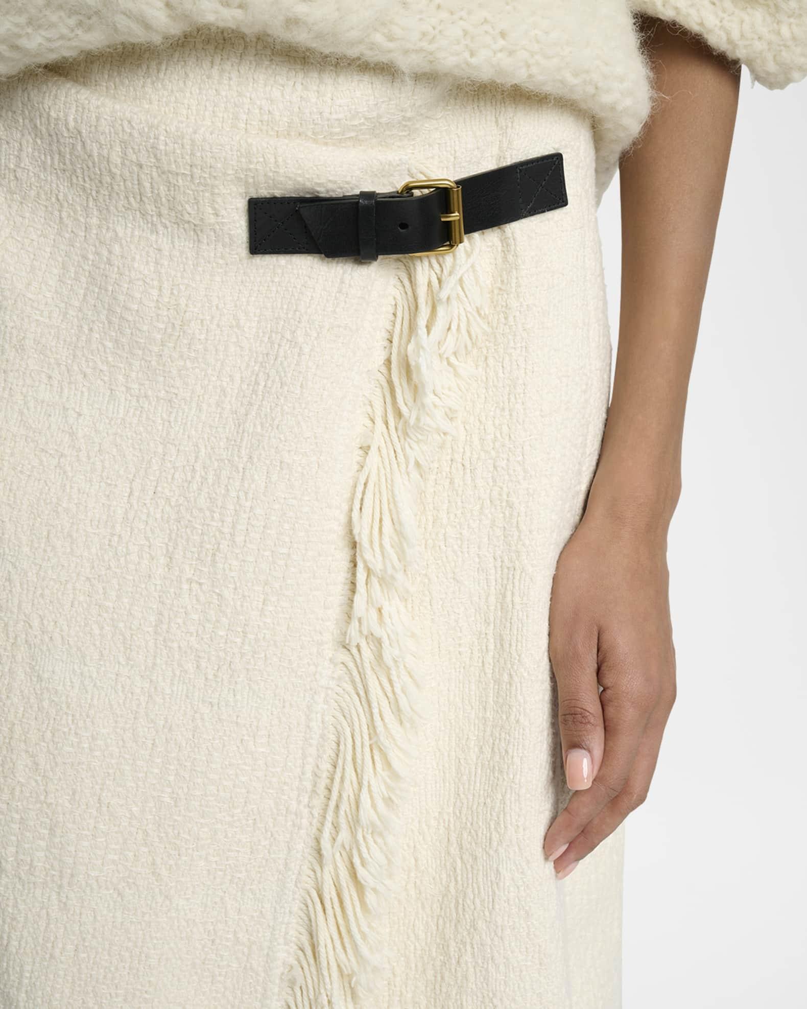 Galla Woven Fringe-Trim Skirt Product Image