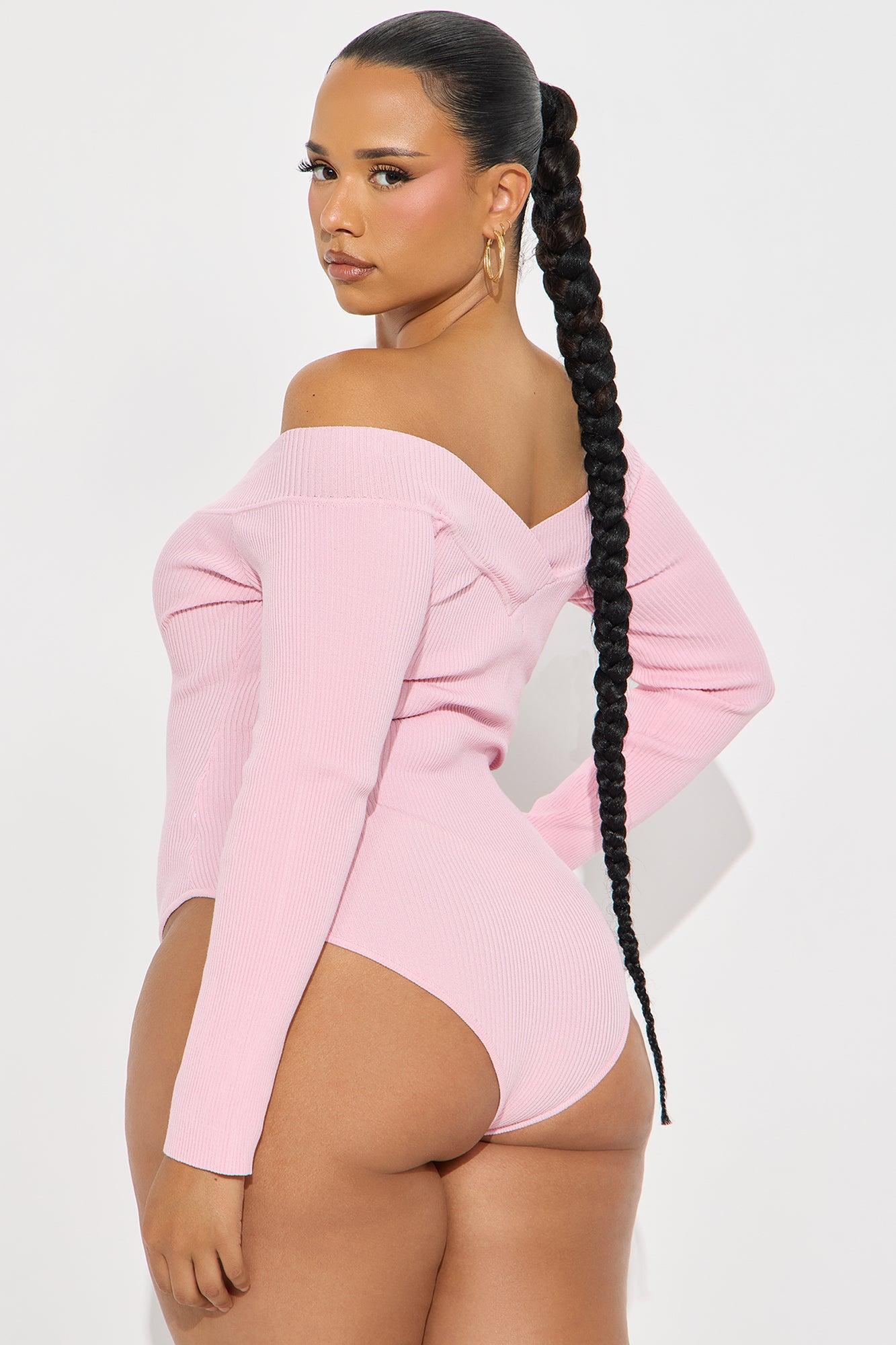 Sam Sweater Bodysuit - Pink Product Image