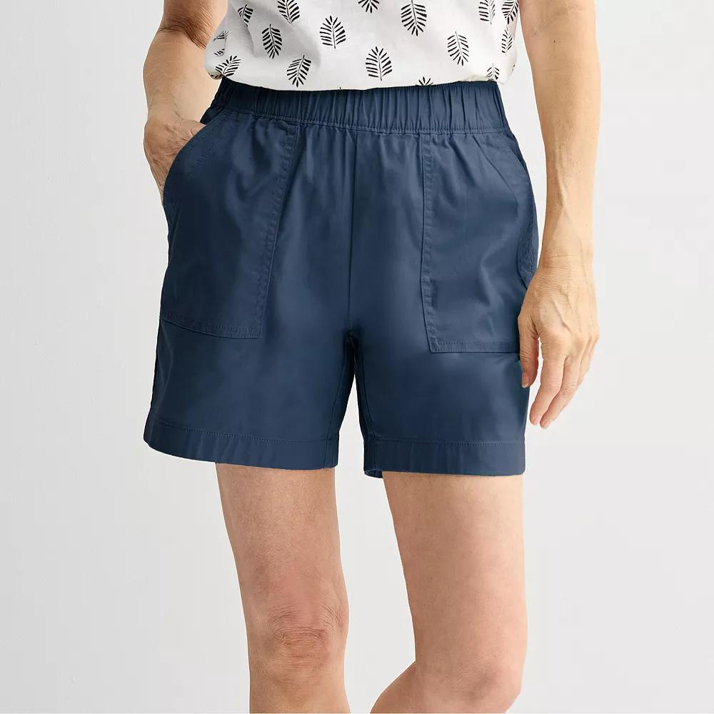 Petite Croft & Barrow® Pull On Twill Shorts, Women's, Size: XL Petite, Manolo Green Product Image