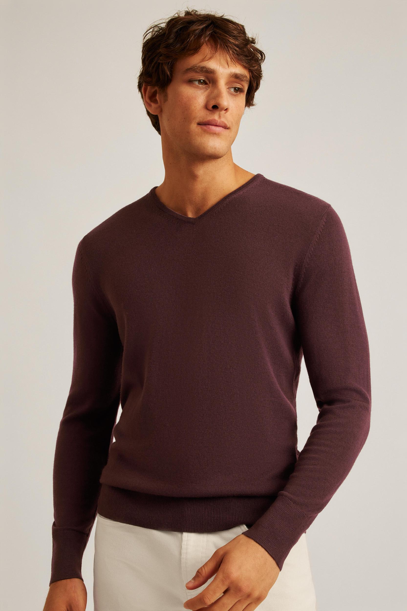 Washable Merino V-Neck Sweater Product Image