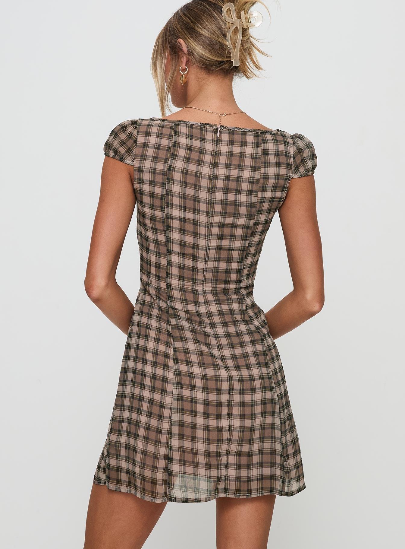 Alora Mini Dress Check Multi Product Image