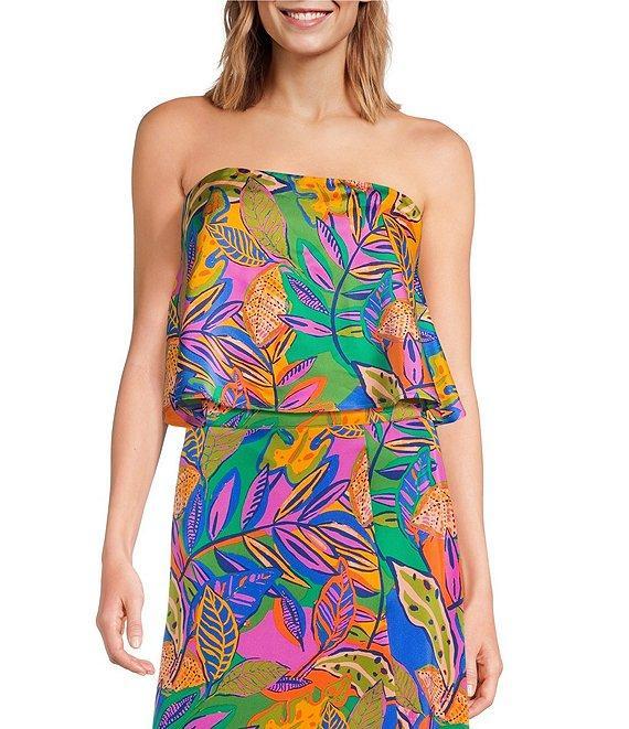 Sugarlips Kenzie High Waisted Multi Tropical Floral Satin Coordinating Maxi Skirt Product Image