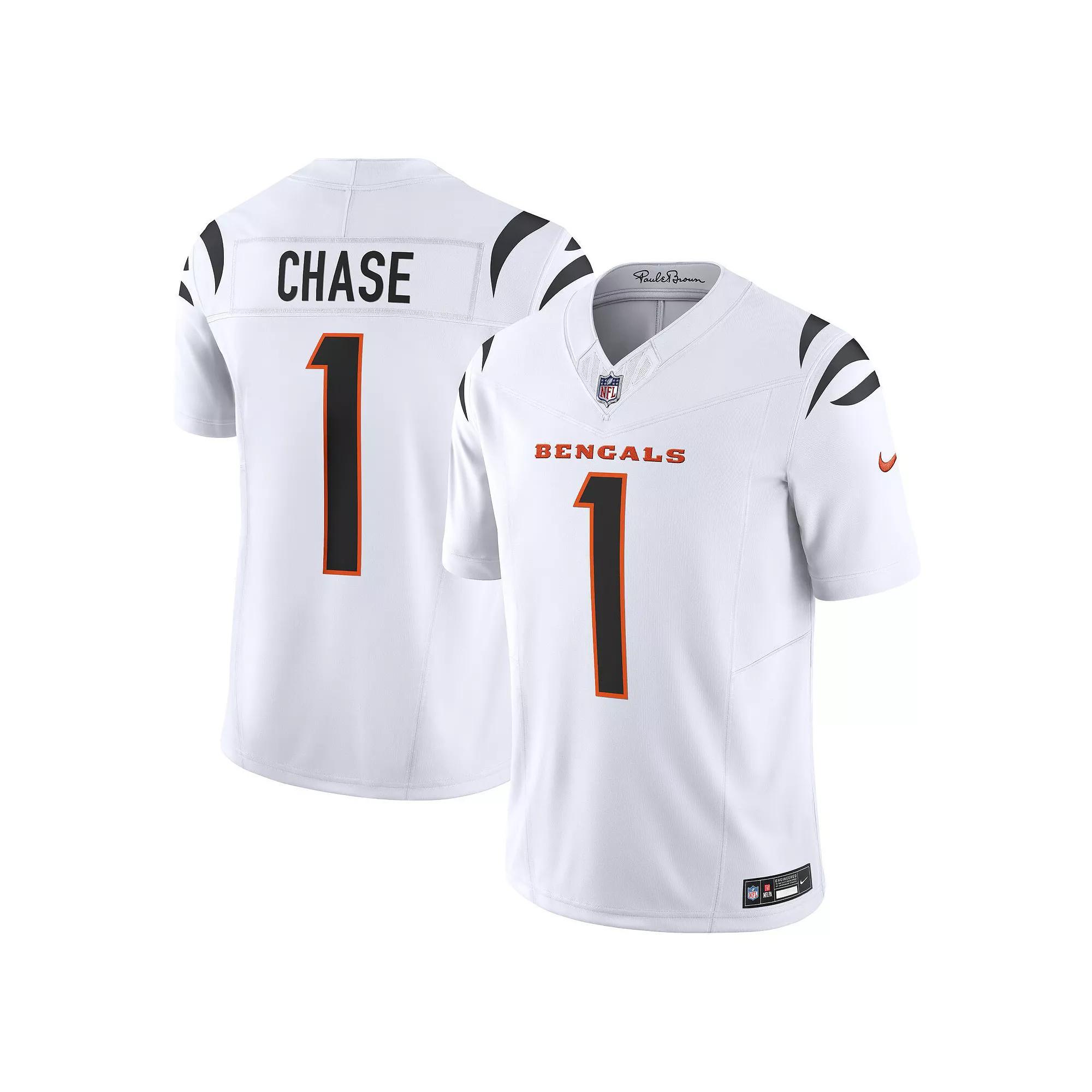 Men's Nike Ja'Marr Chase White Cincinnati Bengals Vapor F.U.S.E. Limited Jersey, Size: 3XL Product Image