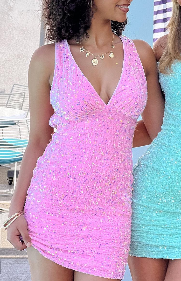 Franco Pink Sequin Mini Dress Product Image