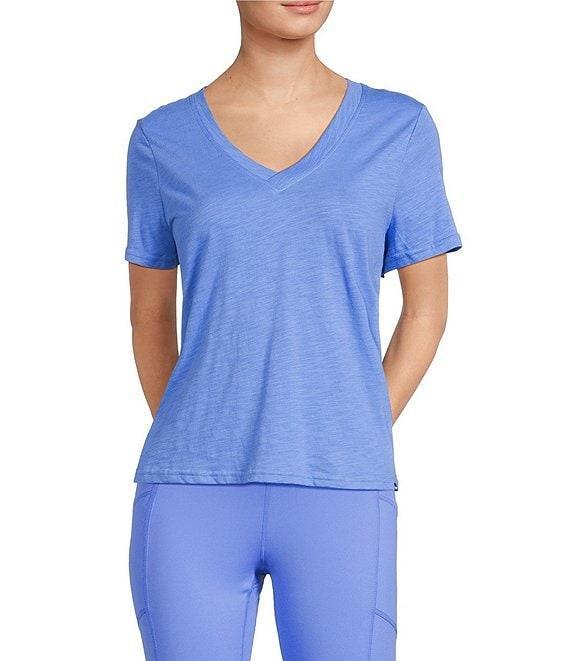 DKNY Sport by Donna Karen V-Neck Short Sleeve Slub Tee Product Image