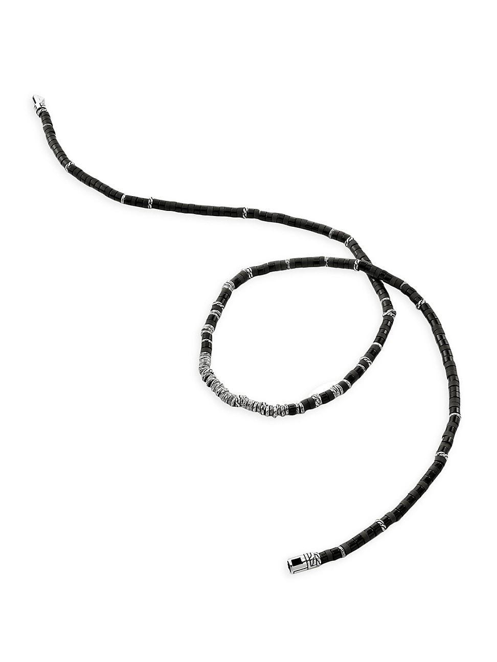 John Hardy Sterling Silver Classic Chain Treated Onyx Bead Necklace, 22 Product Image