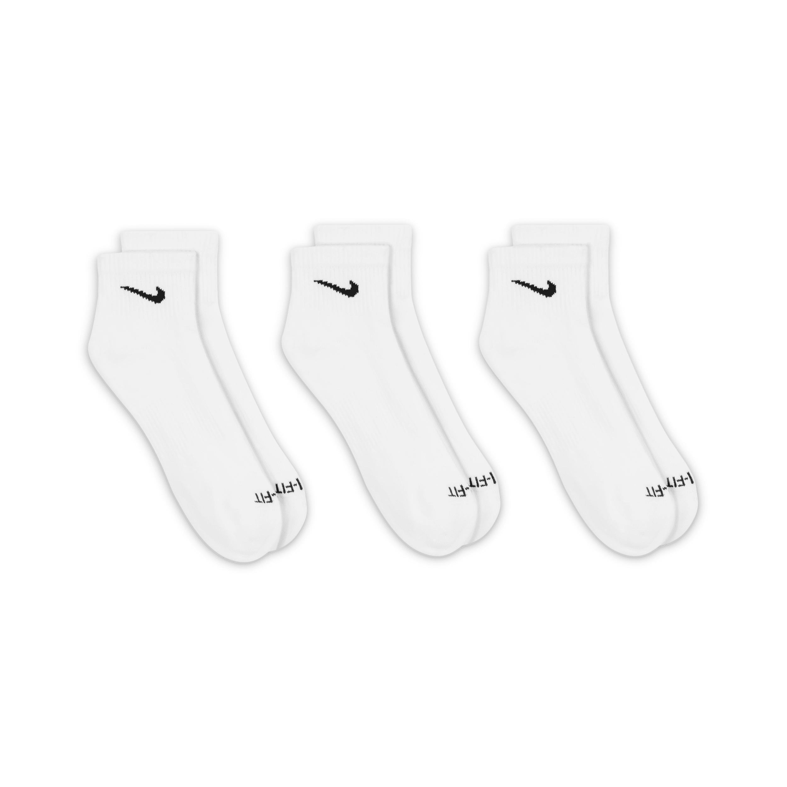 Men's Nike 3-pack Everyday Plus Cushion Ankle Training Socks, Size: 8-12, White Product Image