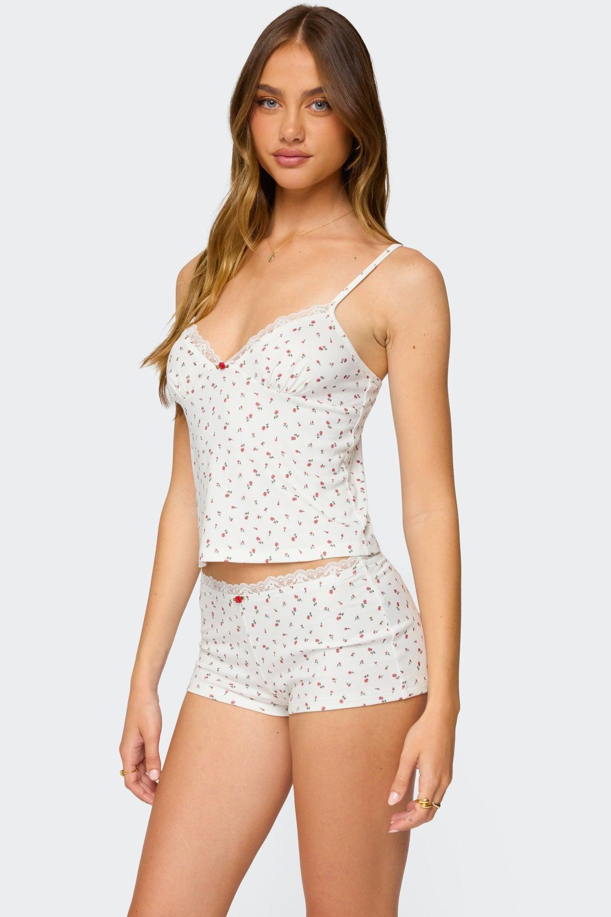 Viola Floral Lacey Tank Top Product Image