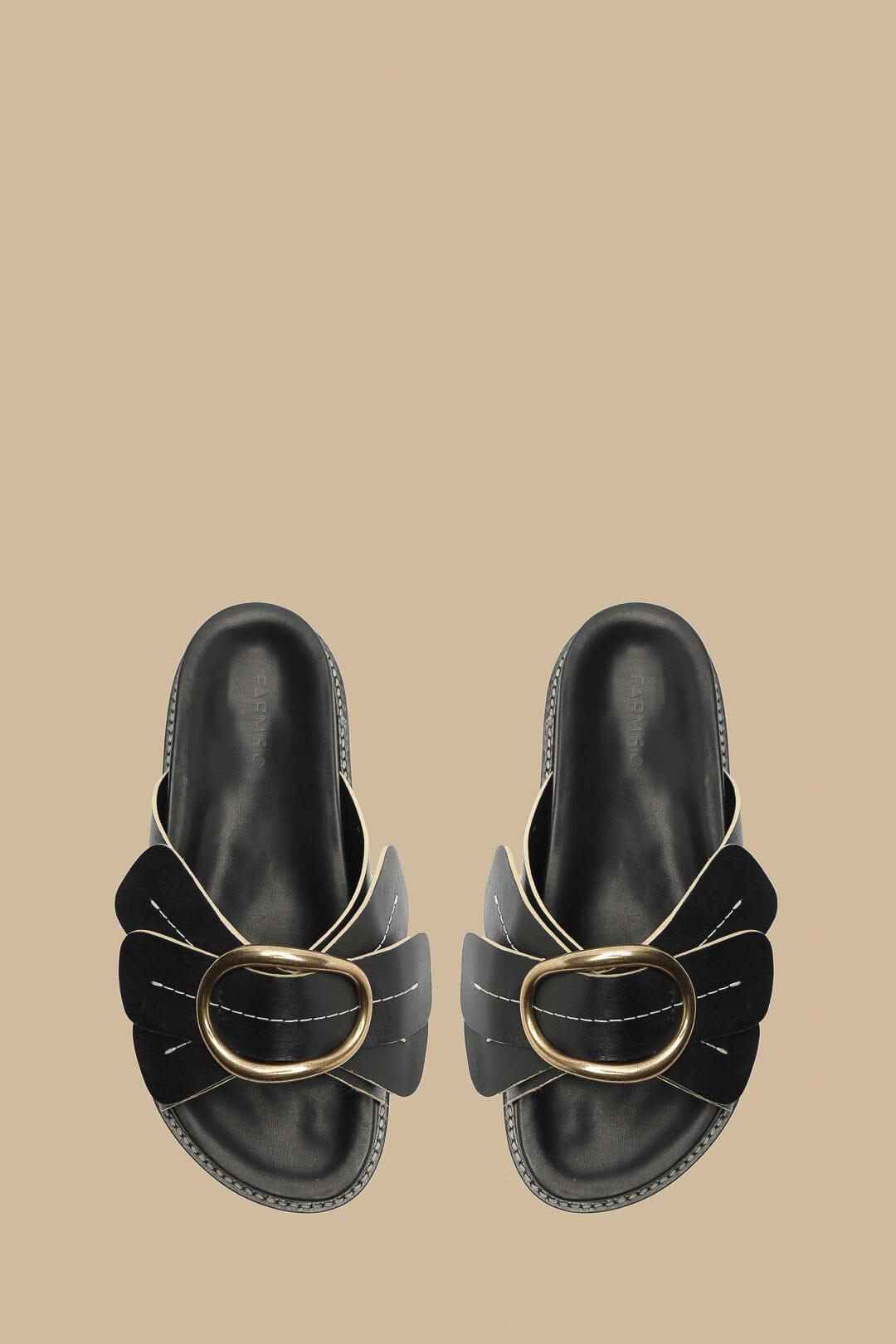 Black Daisy Slide Sandal Product Image