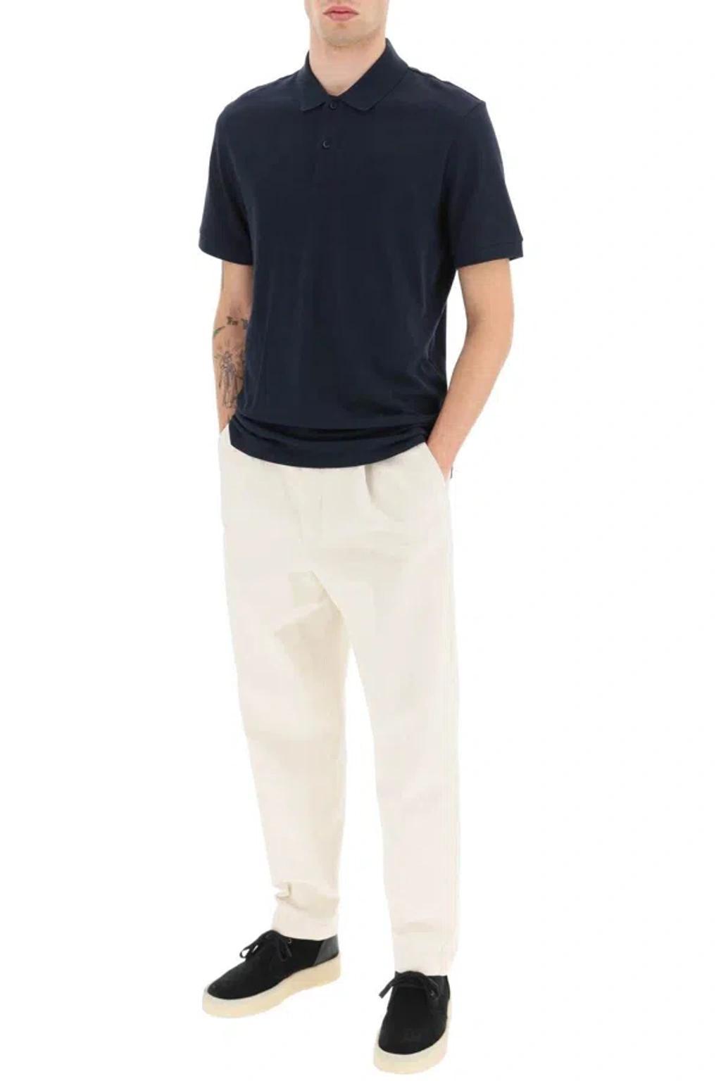 HUGO BOSS Pallas Logo Cotton Polo In Dark Blue (blue) Product Image
