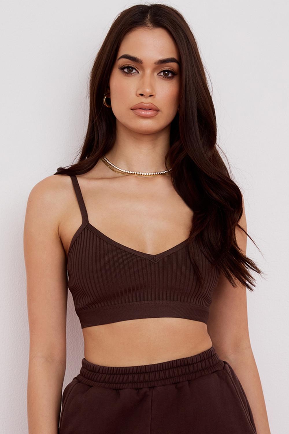 Evie  brown bandage bralette Product Image
