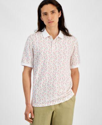 Club Room Mens Flamingo State Regular-Fit Printed Performance Pique Polo Shirt, Created for Macys Product Image