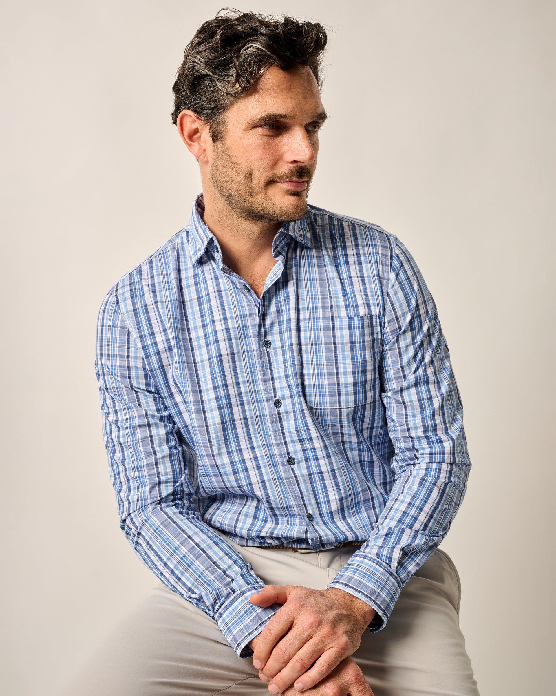 Natural Performance Button Up Shirt - Masson Male Product Image