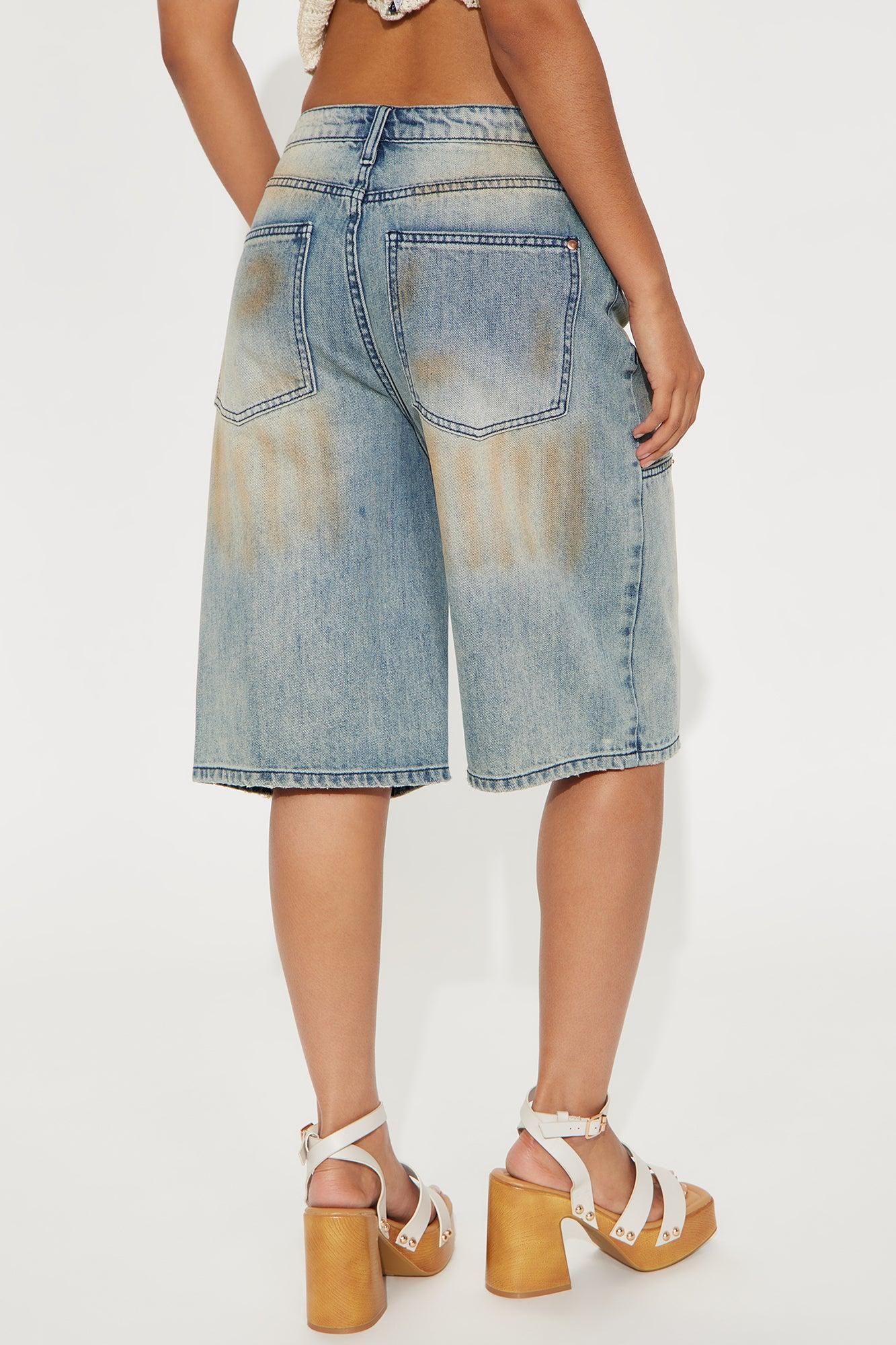 Most Wanted Utility Denim Jorts - Vintage Wash Product Image