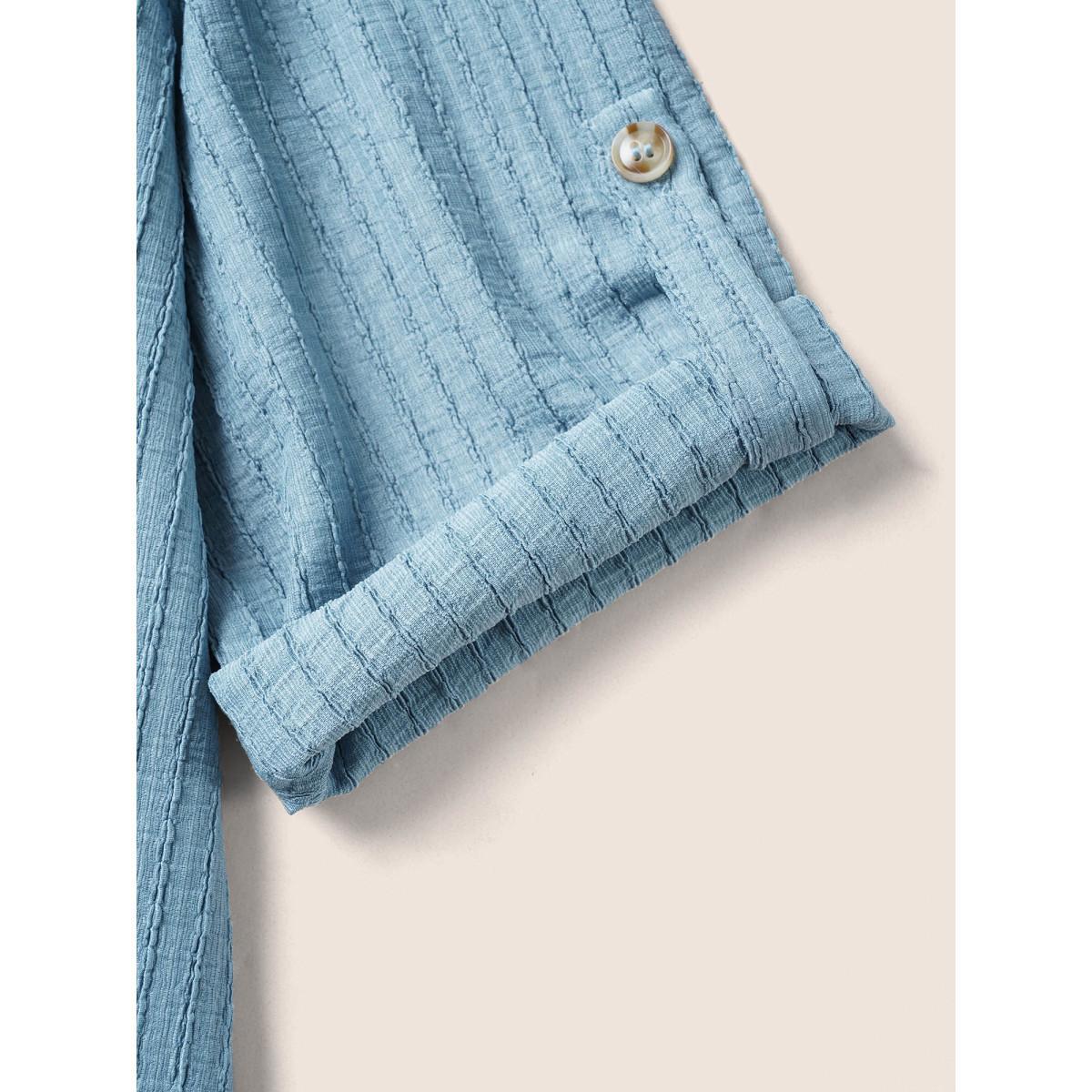 Plus Size Plain Textured Patched Pocket Tab Sleeve T-shirt Stone Women Casual Non Plain Round Neck Everyday T-shirts BloomChic 18-20/2X Product Image