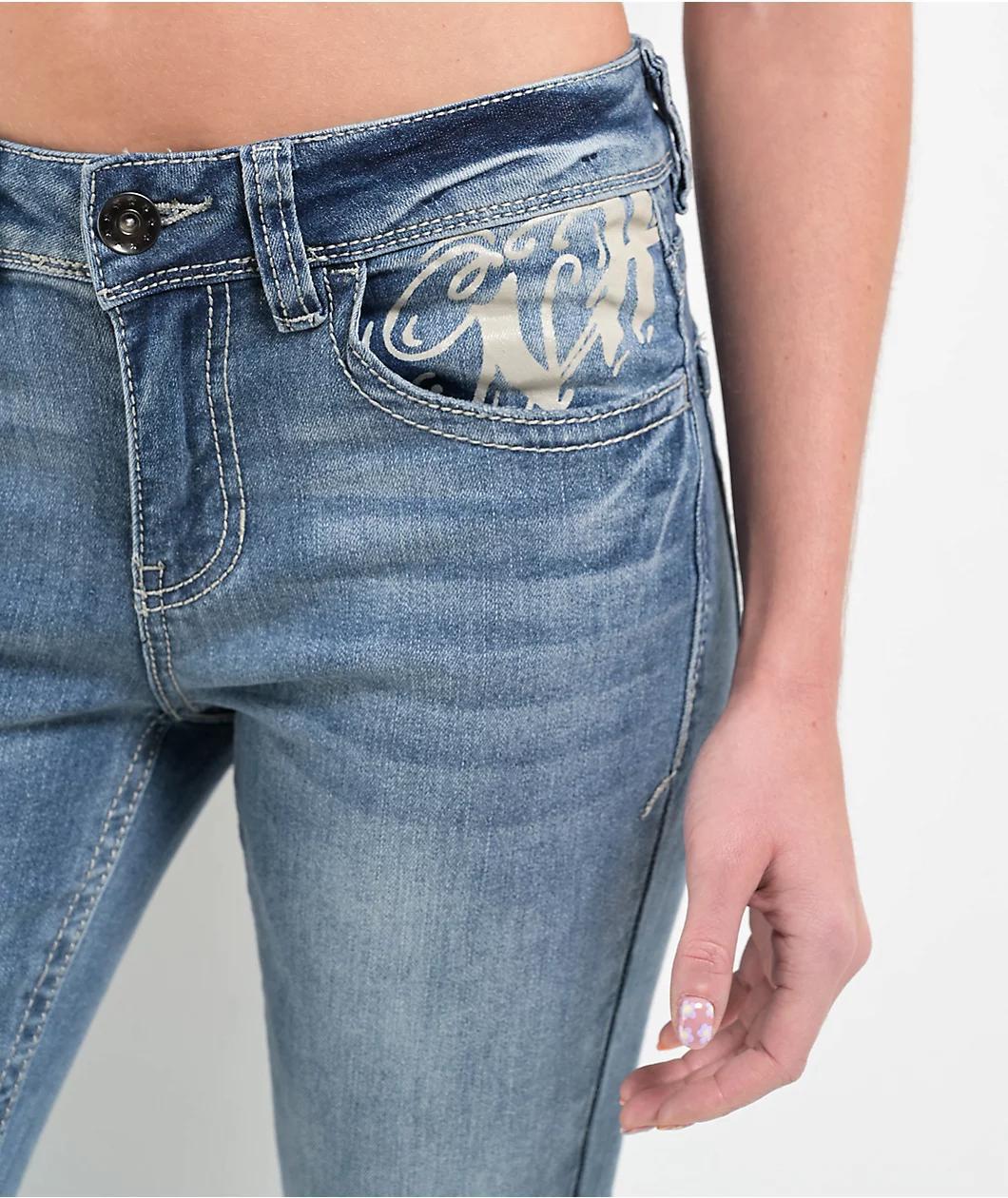 Ninth Hall Alyssia Printed Selfie Mid Rise Flare Jeans Product Image