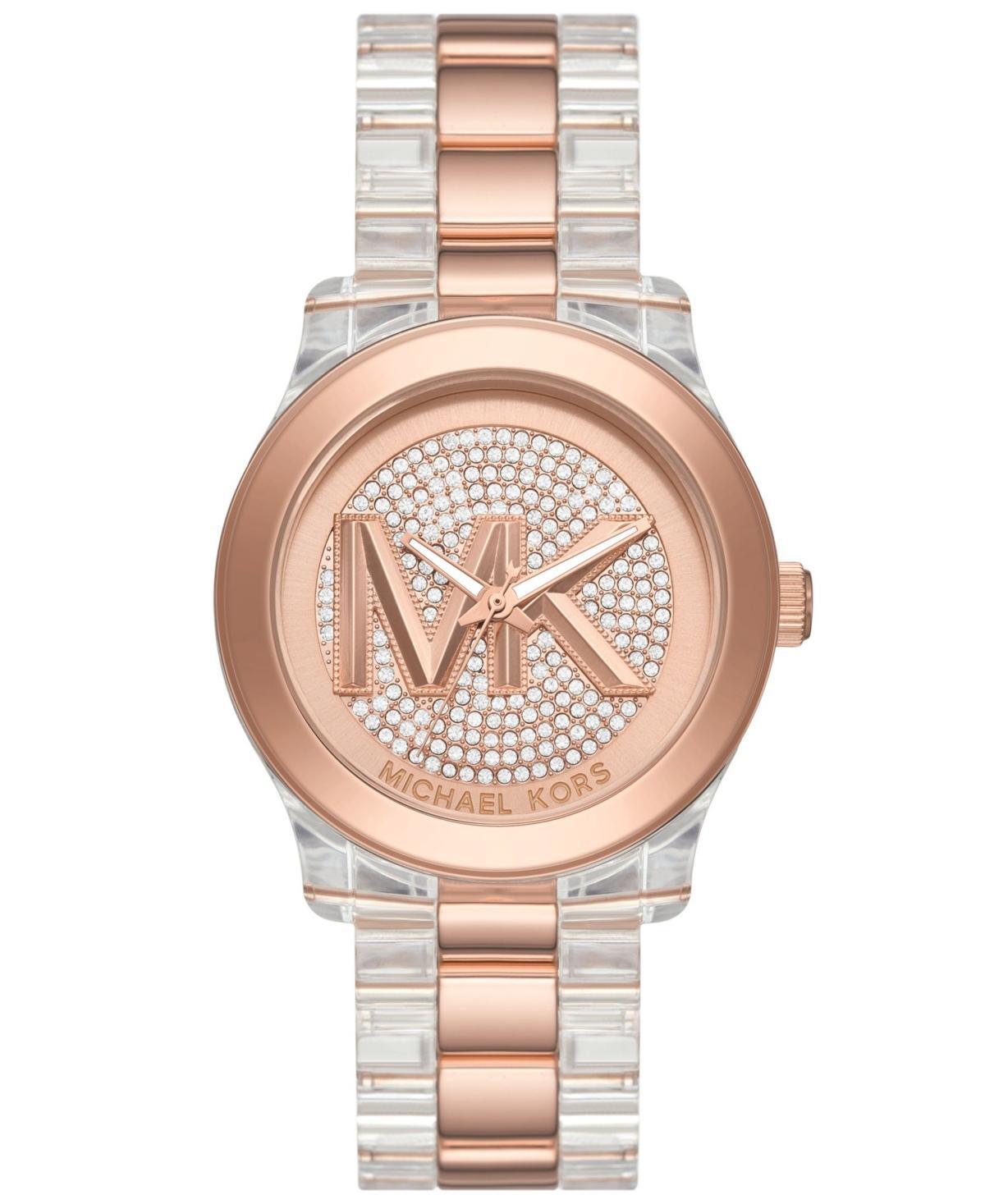 Runway Pavé Rose Gold-Tone and Acetate Watch Product Image