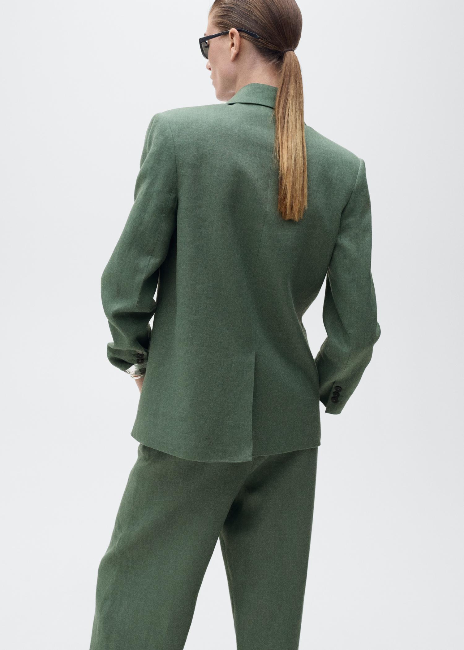 Linen suit blazer - Women | MANGO USA Product Image