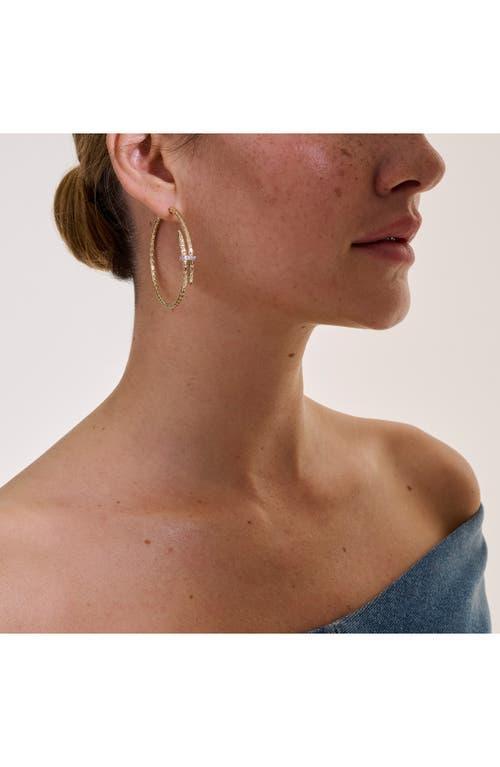 JOHN HARDY Spear Diamond Bypass Hoop Earrings In Gold Product Image