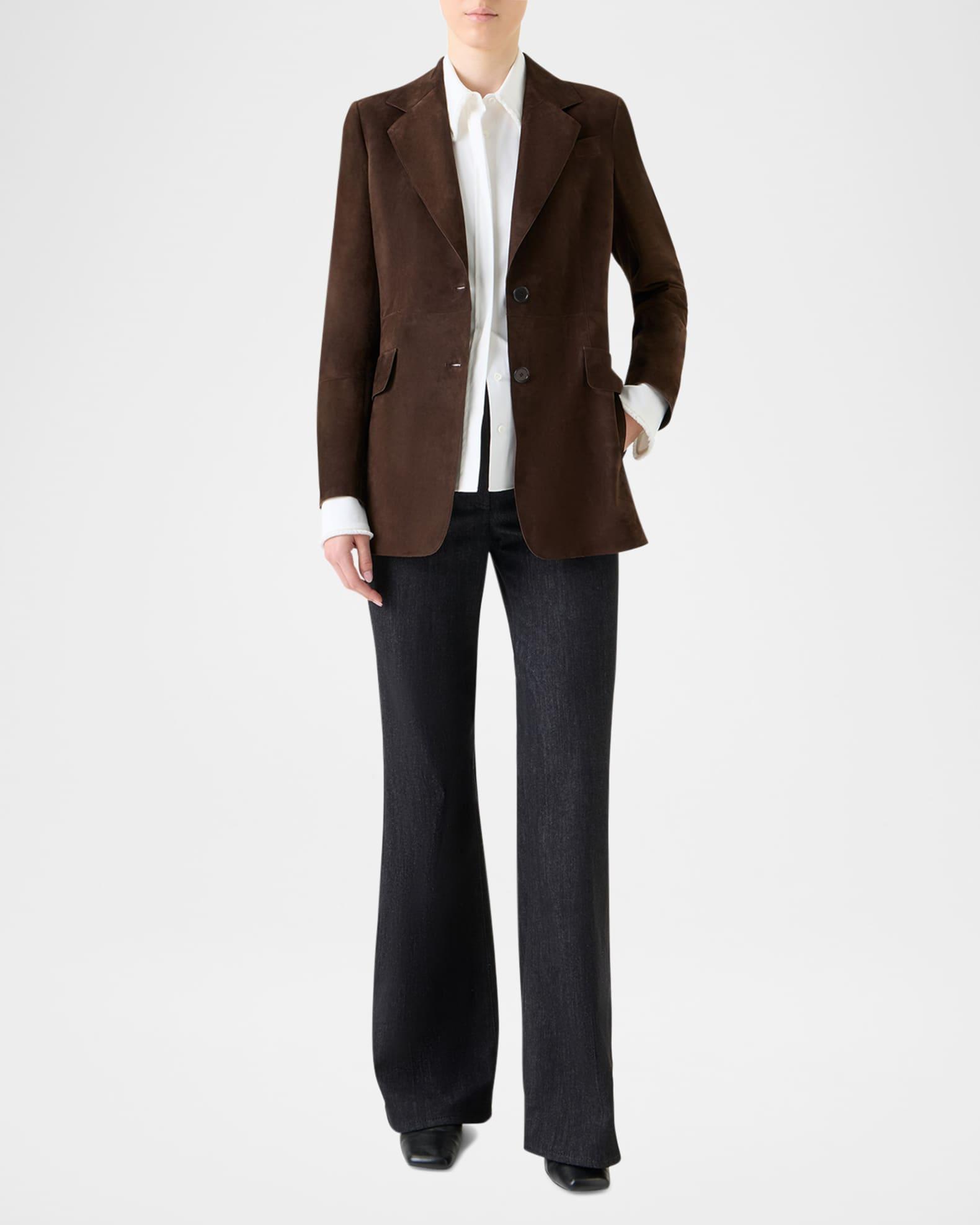Nappa Suede Single-Breasted Blazer Jacket Product Image