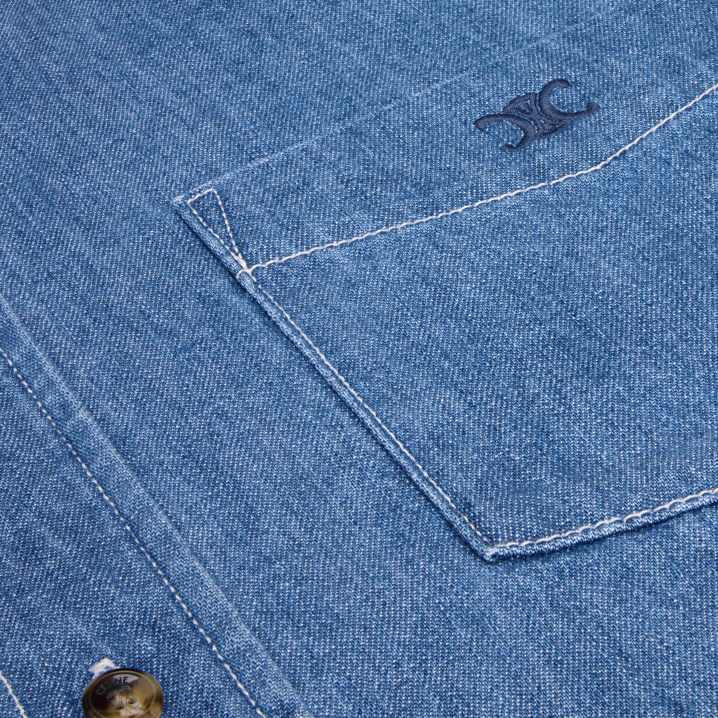 SHORT-SLEEVED SHIRT IN COTTON DENIM Product Image
