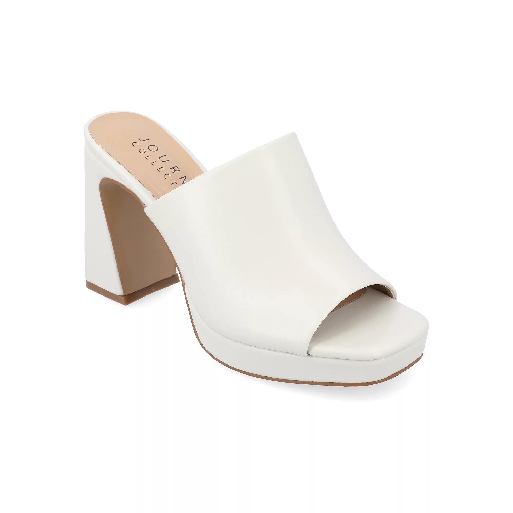 Journee Ezzlynn Women's Block Heel Sandals, Size: 9.5, Ivory Product Image