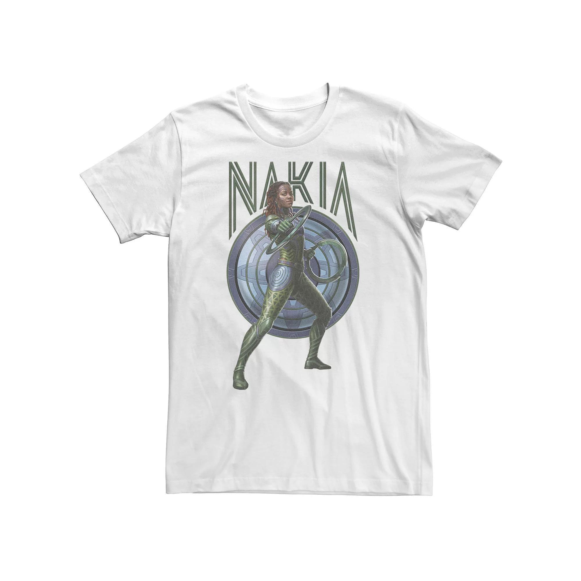 Big & Tall Marvel Wakanda Forever Nakia Blue Shield Tee, Men's, Size: XL Tall, White Product Image
