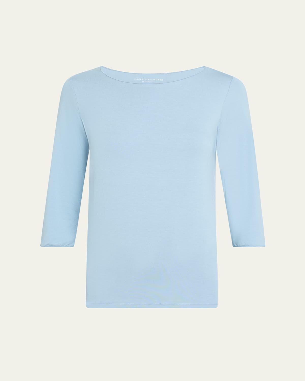 Soft-Touch Marrow-Edge Boat-Neck Top Product Image