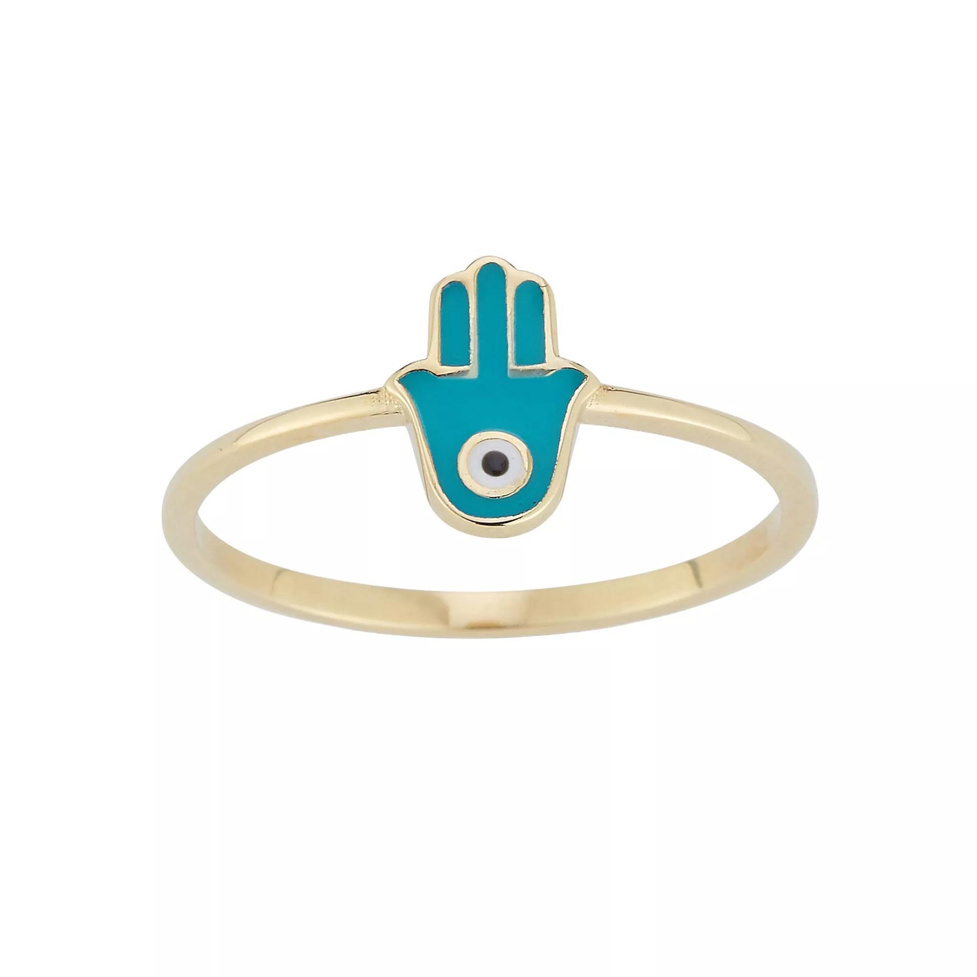 LUMINOR GOLD 14k Gold Hamsa Stackable Ring, Women's, Size: 7, Yellow Product Image