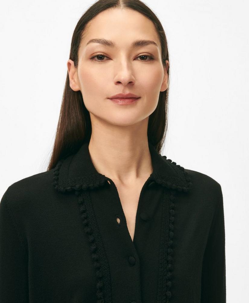 Point Collar Cardigan in Merino Wool Product Image