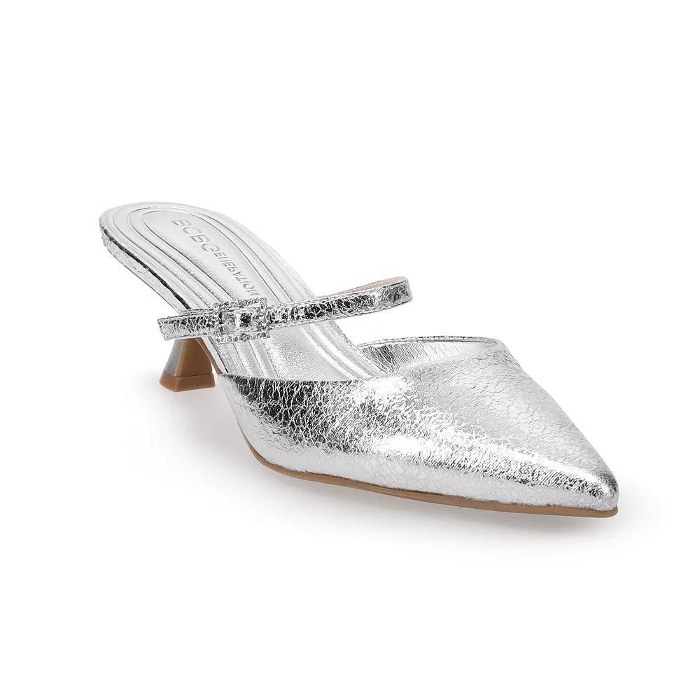 BCBGeneration Kalista Women's Kitten Heel Slide On Pumps, Size: 8.5, Silver Product Image
