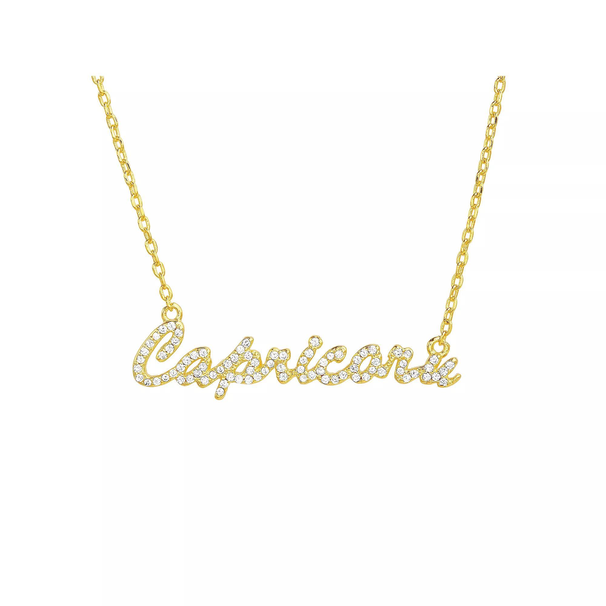 Paige Harper Sterling Silver Cubic Zirconia Zodiac Necklace, Women's, Size: 16-18" ADJ, Capricorn Product Image