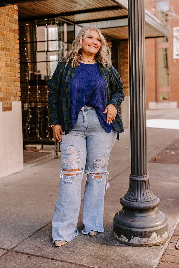 Risen The Aubree High Waist Distressed Flare Curves Product Image